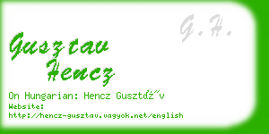 gusztav hencz business card